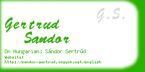 gertrud sandor business card